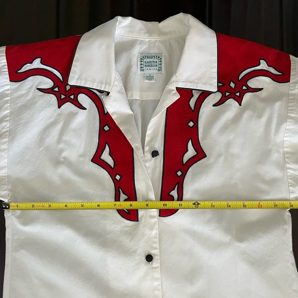 Hairston And Roberson Vintage Western Pattern Button Down Shirt Size Med… - Picture 5 of 10